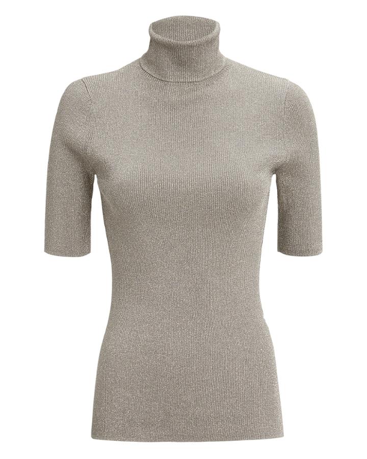 3.1 Phillip Lim Lurex Turtleneck Top Silver P