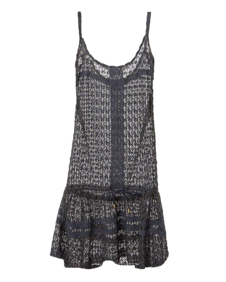 Melissa Odabash Khloe Knit Mini Dress Navy S