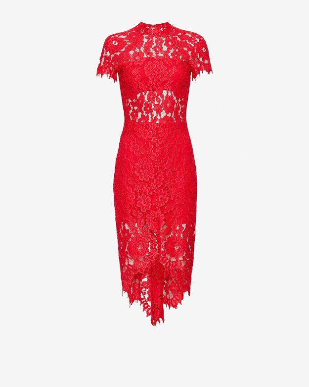 Alexis Elsen Lace Dress: Red