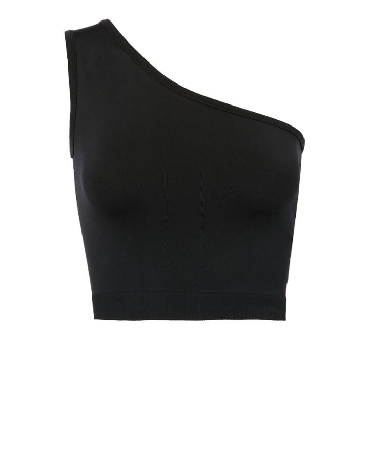 Helmut Lang One Shoulder Crop Top Black P