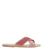 Ancient Greek Sandals Thais Cross Strap Pink Velvet Sandals Pink 36