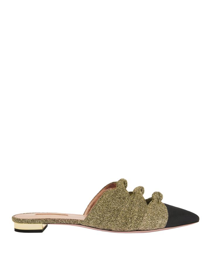 Aquazurra Aquazzura Mondaine Lurex Mules Gold 36