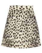 Sea Leopard Print Cotton Mini Skirt Leopard 8