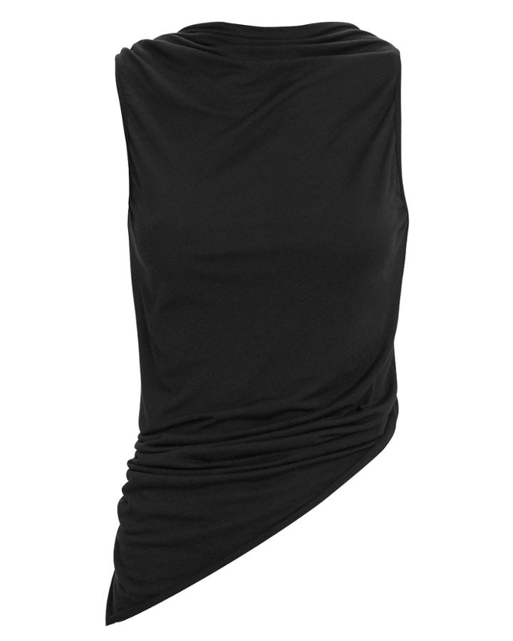 Rick Owens Lilies Asymmetric Black Top Black 38
