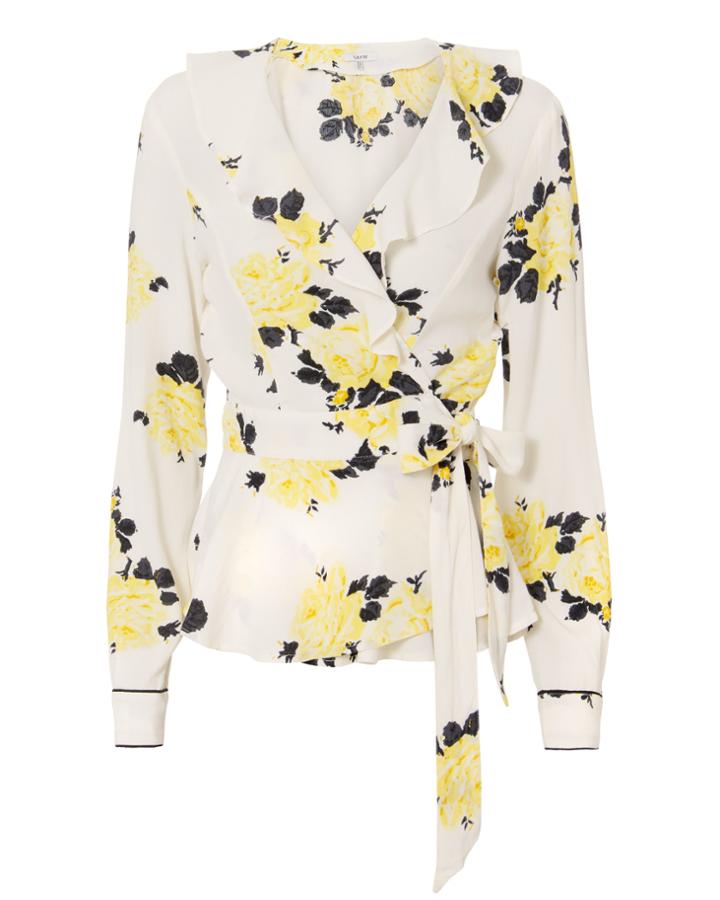 Ganni Vanilla Ice Wrap Top White 36