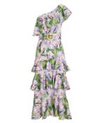 Patbo One Shoulder Belted Ruffle Dress Lilac 2