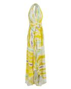 Silvia Tcherassi Ardell Halter Gown Yellow/stripe S
