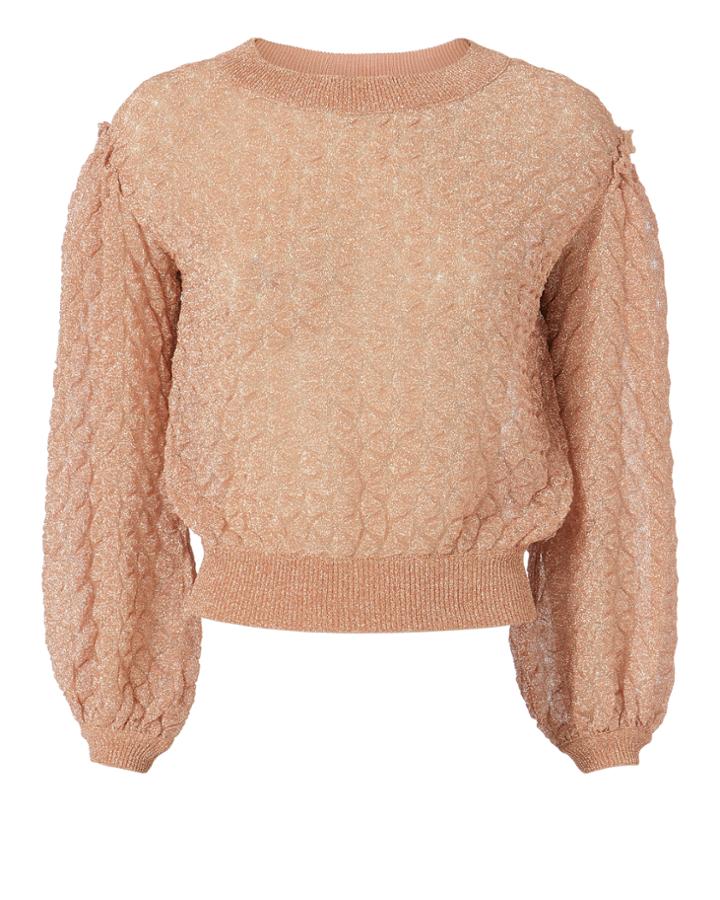 Missoni Lurex Balloon Sleeve Sweater Blush/nude 38