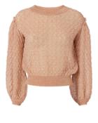 Missoni Lurex Balloon Sleeve Sweater Blush/nude 38