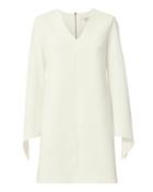 Tibi Tie Sleeve V-neck White Dress White Zero
