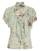 Preen By Thornton Bregazzi Daphne Victorian Floral Top Sage Floral P