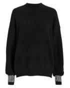 Alexander Wang Crystal Cuff Black Sweater Black P