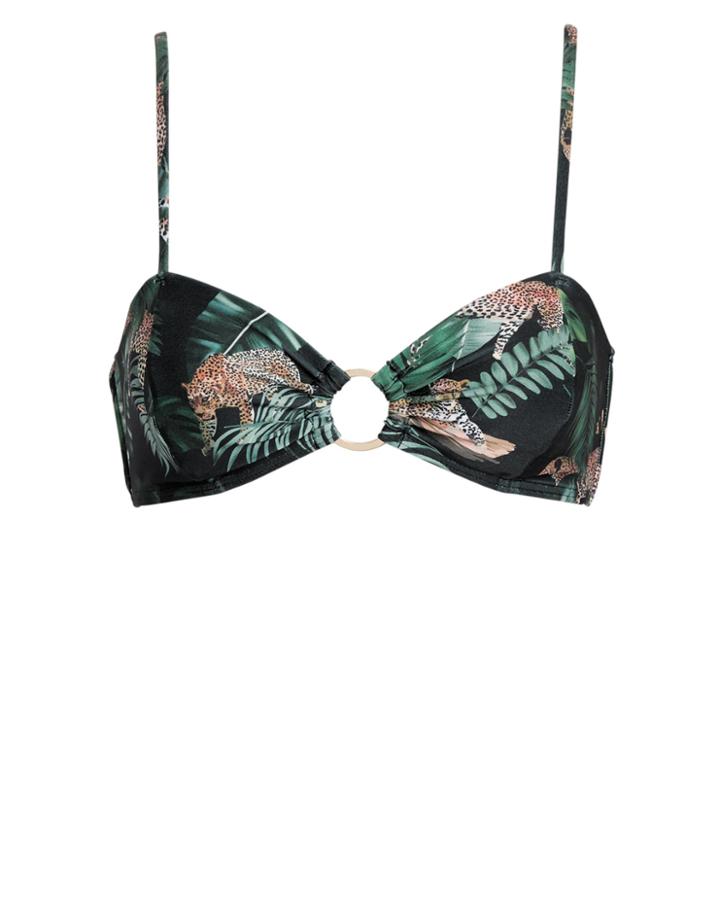Suboo Xenia 'o' Ring Bikini Top Black/floral P