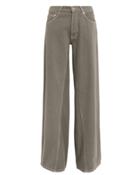 Ganni Shiloh High-rise Wide-leg Jeans Khaki 28