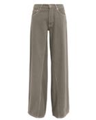 Ganni Shiloh High-rise Wide-leg Jeans Khaki 28