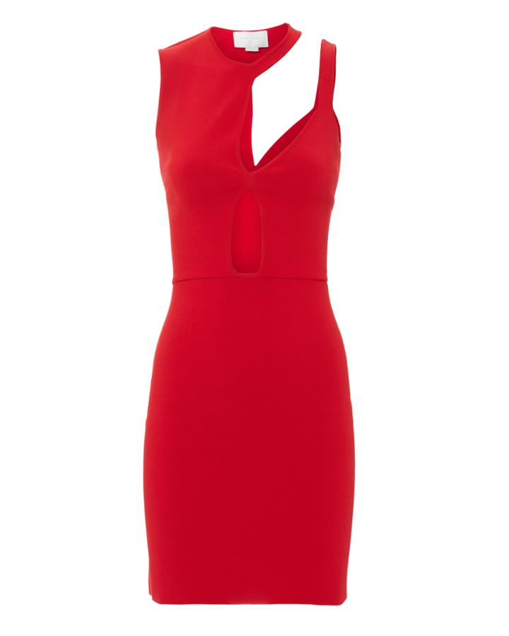Esteban Cortazar Cutout Knit Mini Dress Red M
