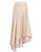 Aje Cora Striped Asymmetric Skirt Tangerine Stripe 8