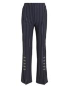 Jonathan Simkhai Pinstriped Tailored Cigarette Pants Navy/white Zero