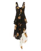 Alc A.l.c. Natalia Two-tone Floral Dress Multi 8