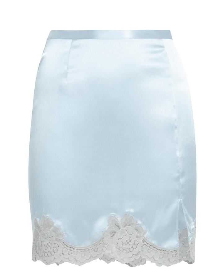 Fleur Du Mal James Slip Skirt Light Blue M