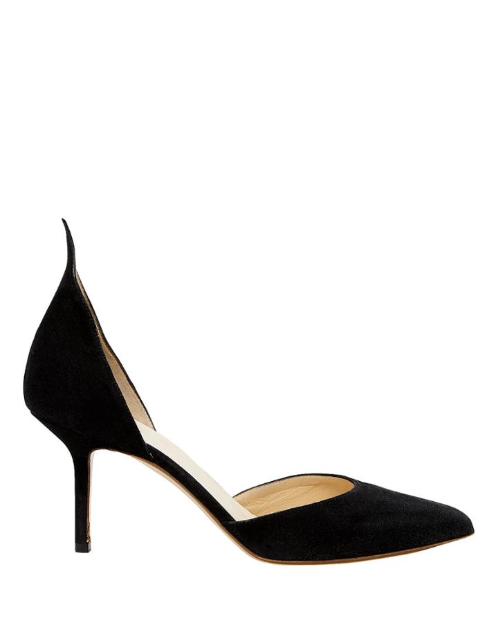 Francesco Russo Point Back Suede 3 Pumps Black 37.5