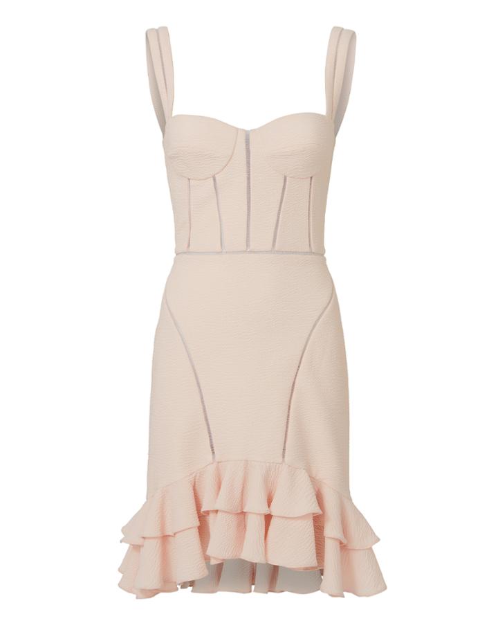 Jonathan Simkhai Seersucker Bustier Mini Dress Pink 6