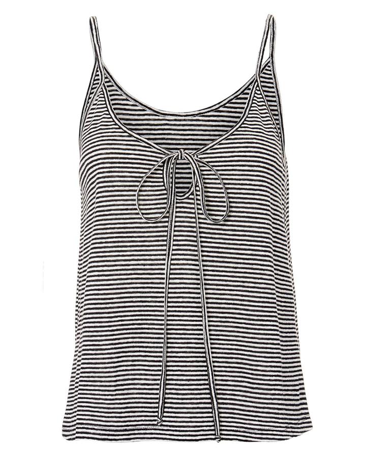Alc A.l.c. Gia Striped Keyhole Tank Blk/wht S