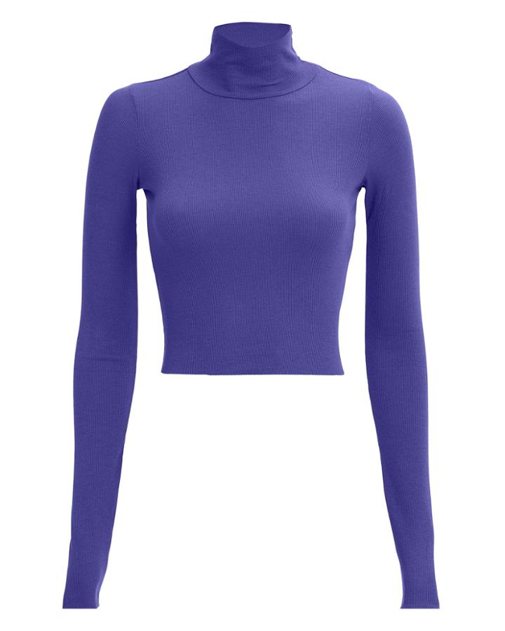Cotton Citizen Melbourne Crop Turtleneck Violet L