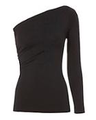 Helmut Lang Black One Shoulder Top