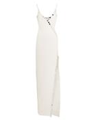 David Koma Mirror Embellished Strappy Gown White 10