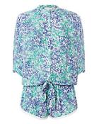 Poupette St Barth Kim Aqua Clover Printed Romper