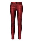 Rta Metallic Crimson Leather Pants Red 26