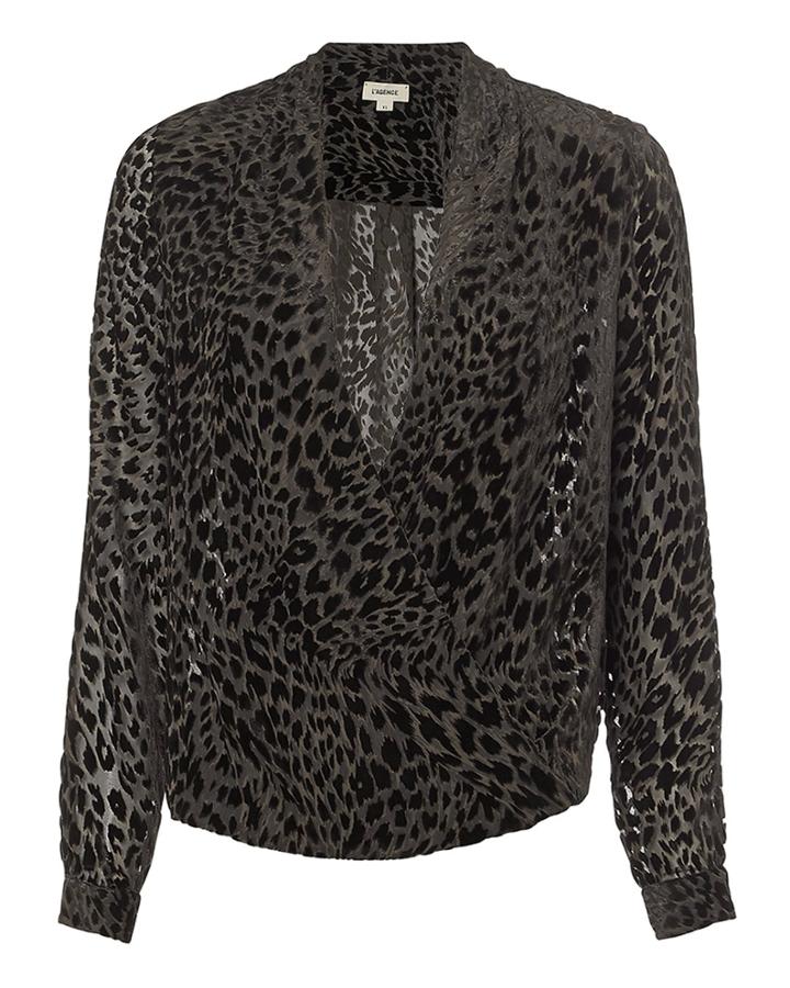 L'agence Lydia Velvet Blouse Brown P