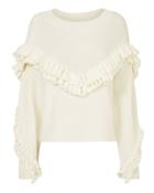 Frame Ruffled Yoke Sweater Ivory S