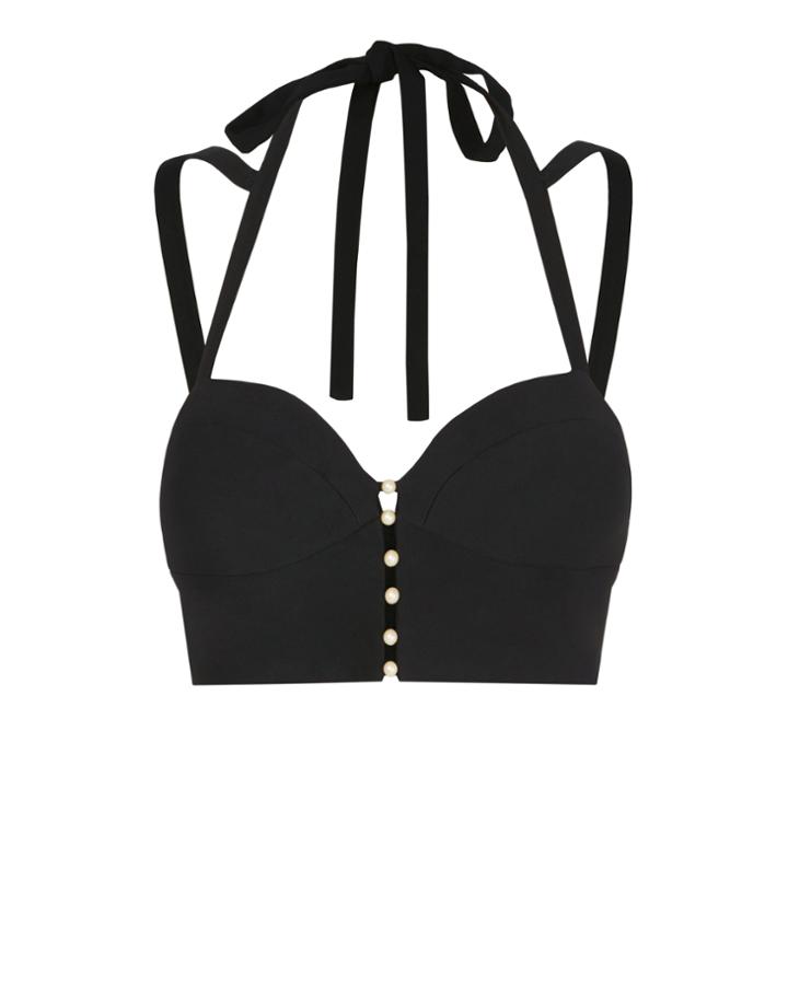 Jonathan Simkhai Pearl Studded Bustier Top