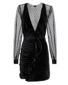 Patbo Velvet Tulle Mini Dress Black 2