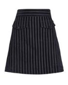 Derek Lam 10 Crosby Striped Mini Skirt Charcoal 00