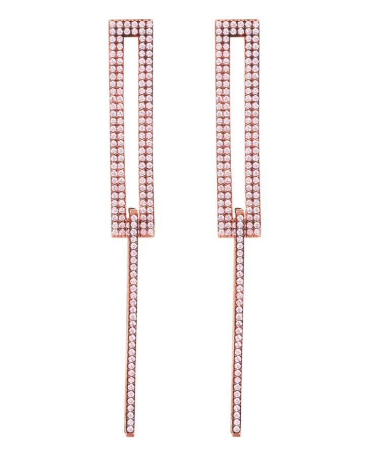 Nickho Rey Tish Rectangular Drop Earrings Rose Gold/stones 1size