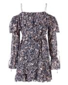 Derek Lam 10 Crosby Off Shoulder Printed Mini Dress Pri-floral Zero