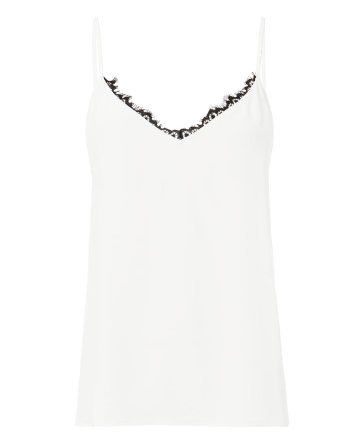 L'agence Lia Lace Trim Camisole Black/white P