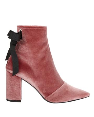 Robert Clergerie X Self-portrait Karlit Velvet Lace-up Booties