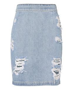 Iro Denimina Distressed Mini Skirt