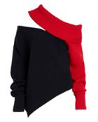 Monse Two-tone Slashed Sweater Navy/red P