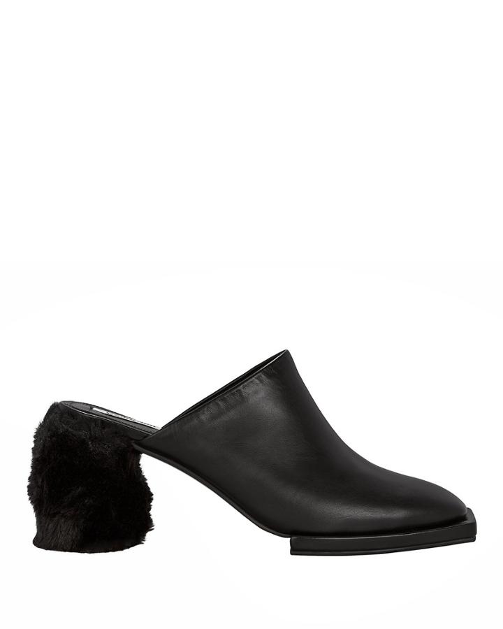Reike Nen Faux Fur Block Heel Mules Black 39