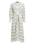 Proenza Schouler Striped Tie Front Midi Dress White/black/stripe 4