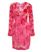 Fleur Du Mal Fil Coup Wrap Mini Dress Pink 4