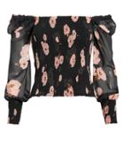 Exclusive For Intermix Intermix Scarlett Printed Top Black/pink P