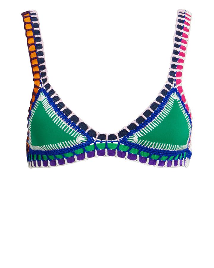 Kiini Clo Emerald Bikini Top Emerald/navy/pink S