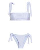 Zimmermann Bow Tie Bandeau Bikini Light Blue/white 2