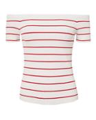 Exclusive For Intermix Ariana Off Shoulder Striped Knit Top Stripe P